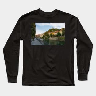 Ljubljanici River in Ljubljana, Slovenia Long Sleeve T-Shirt